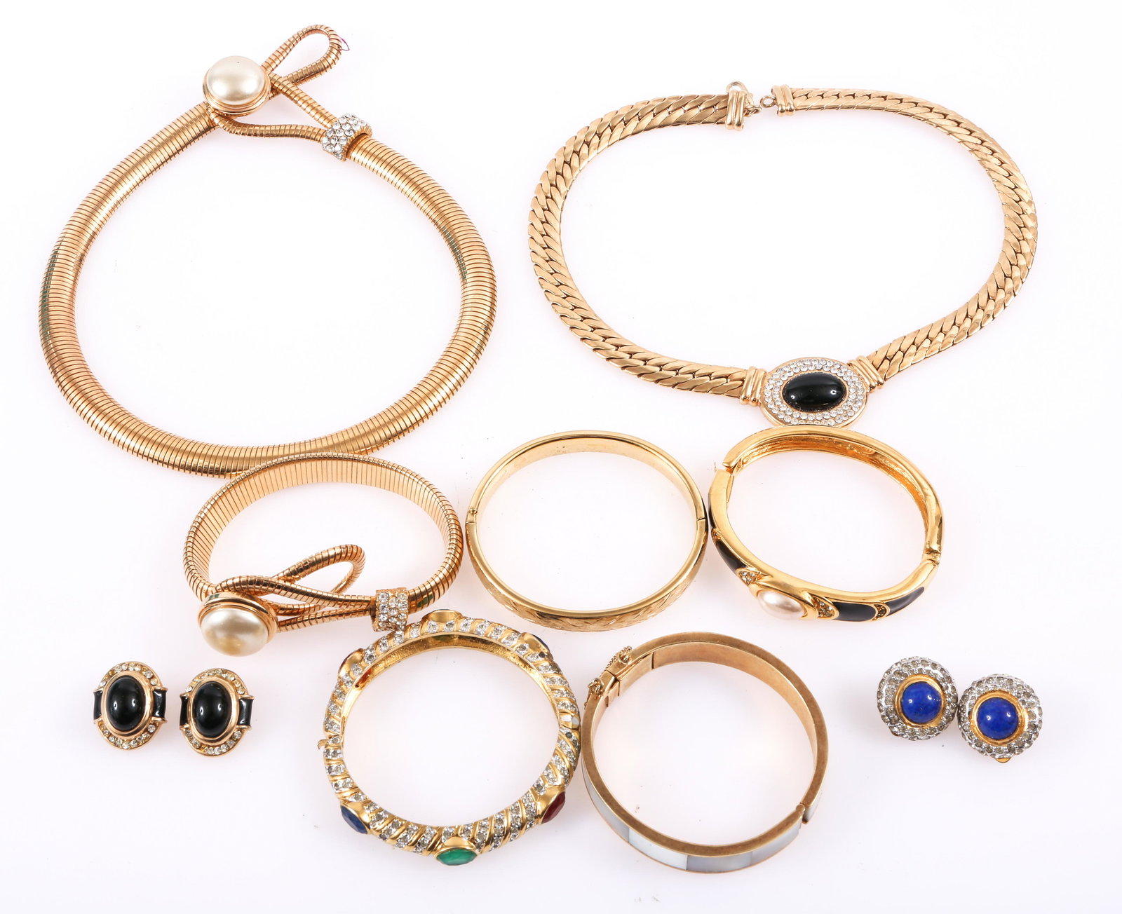DESIGNER GOLD TONE COSTUME JEWELRY - LOT OF 9 (1 of 7)