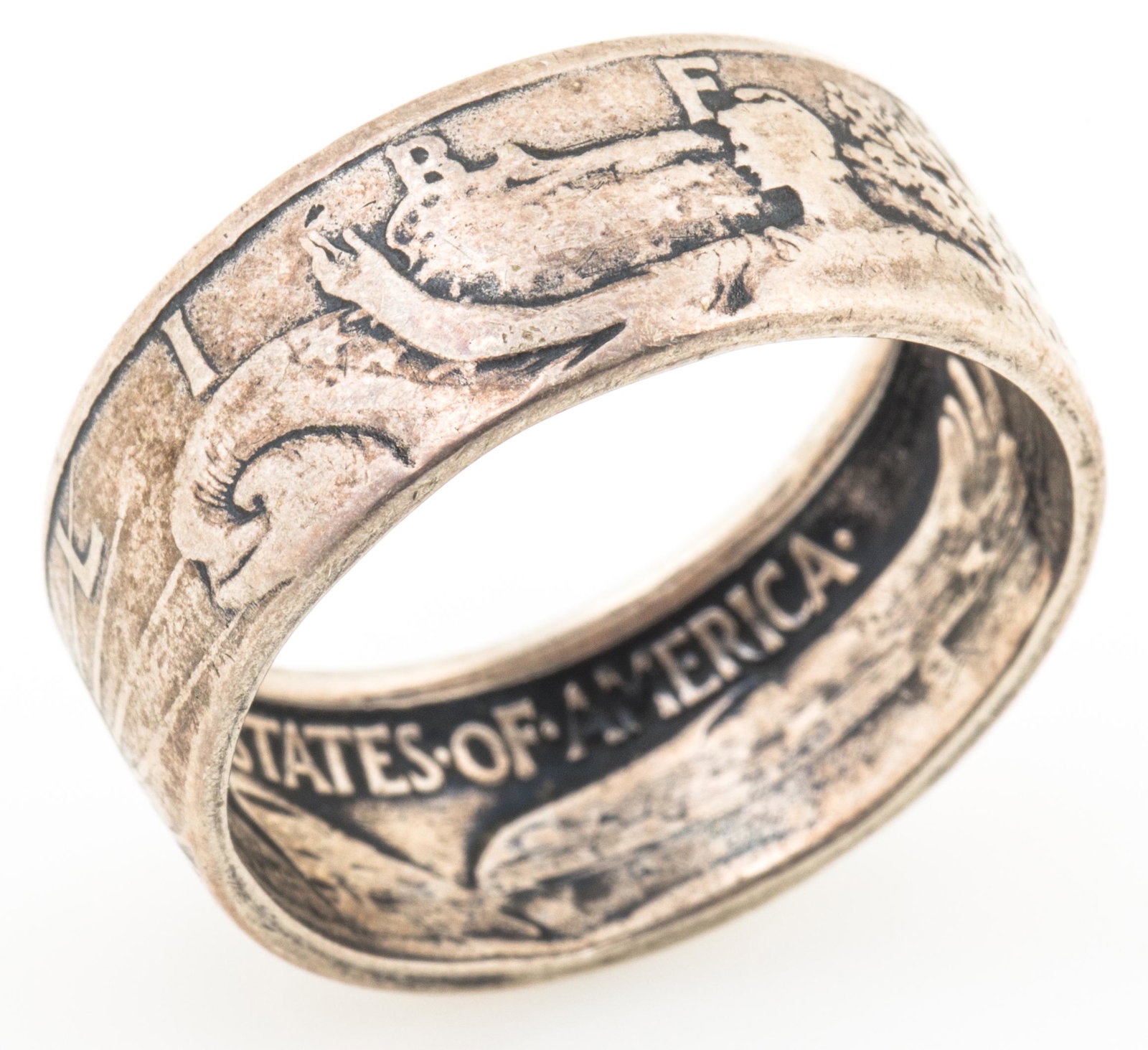 WALKING LIBERTY HALF DOLLAR .900 SILVER COIN RING (1 of 4)