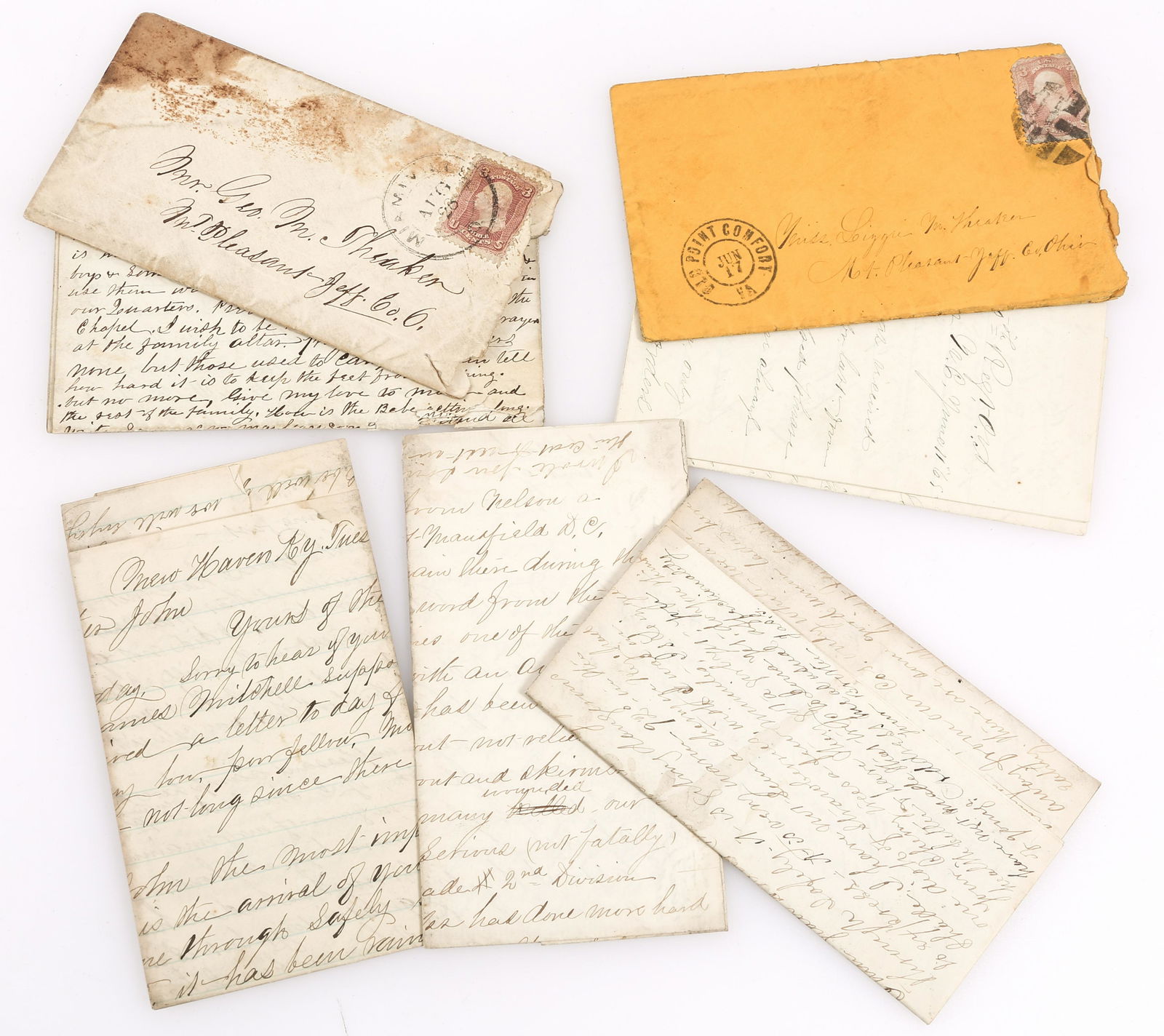 CIVIL WAR SOILDER'S LETTERS TO FAMILY LOT OF 5 (1 of 4)