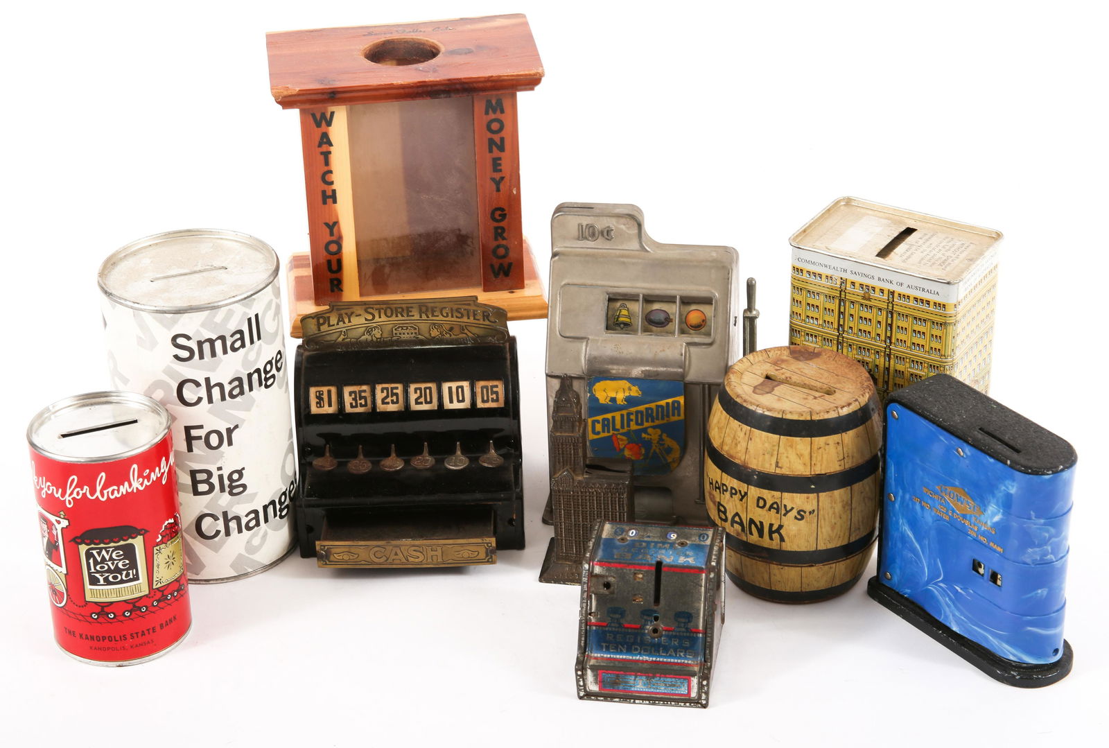 COIN BANKS AND MINI PLAY REGISTER - LOT OF 10 (1 of 8)