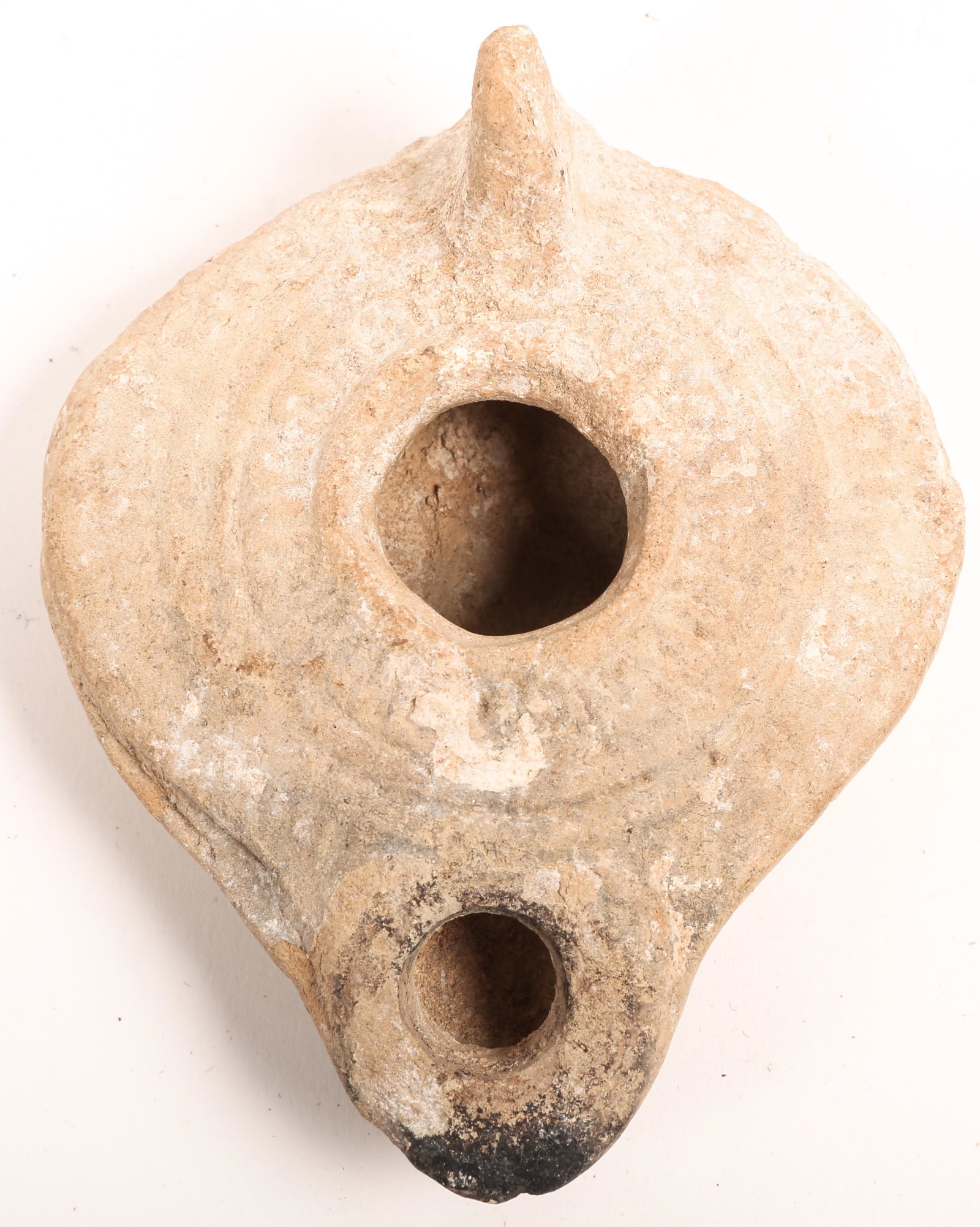 ROMAN OIL LAMP: ROMAN OIL LAMP Roman oil lamp with certificate of authenticity. Measures 3.50" by 2.75".