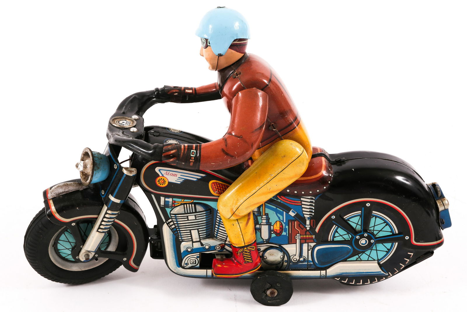 MASUDAYA JAPANESE LITHOGRAPHED TIN MOTORCYCLIST TOY (1 of 5)