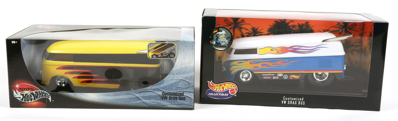 Hot Wheels 1 18 Scale Vw Drag Bus Lot Of 2