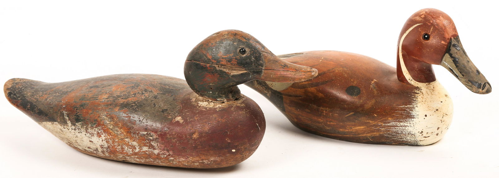 Carved wood duck decoy lot of 2 (1 of 5)