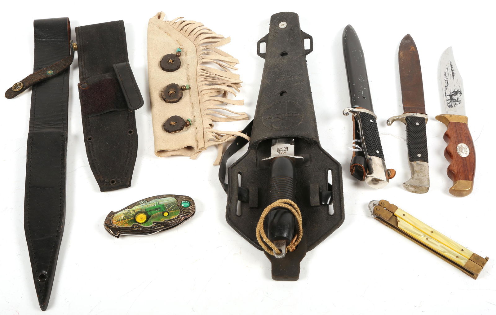 KNIFE AND SHEATH LOT OF 9 (1 of 3)
