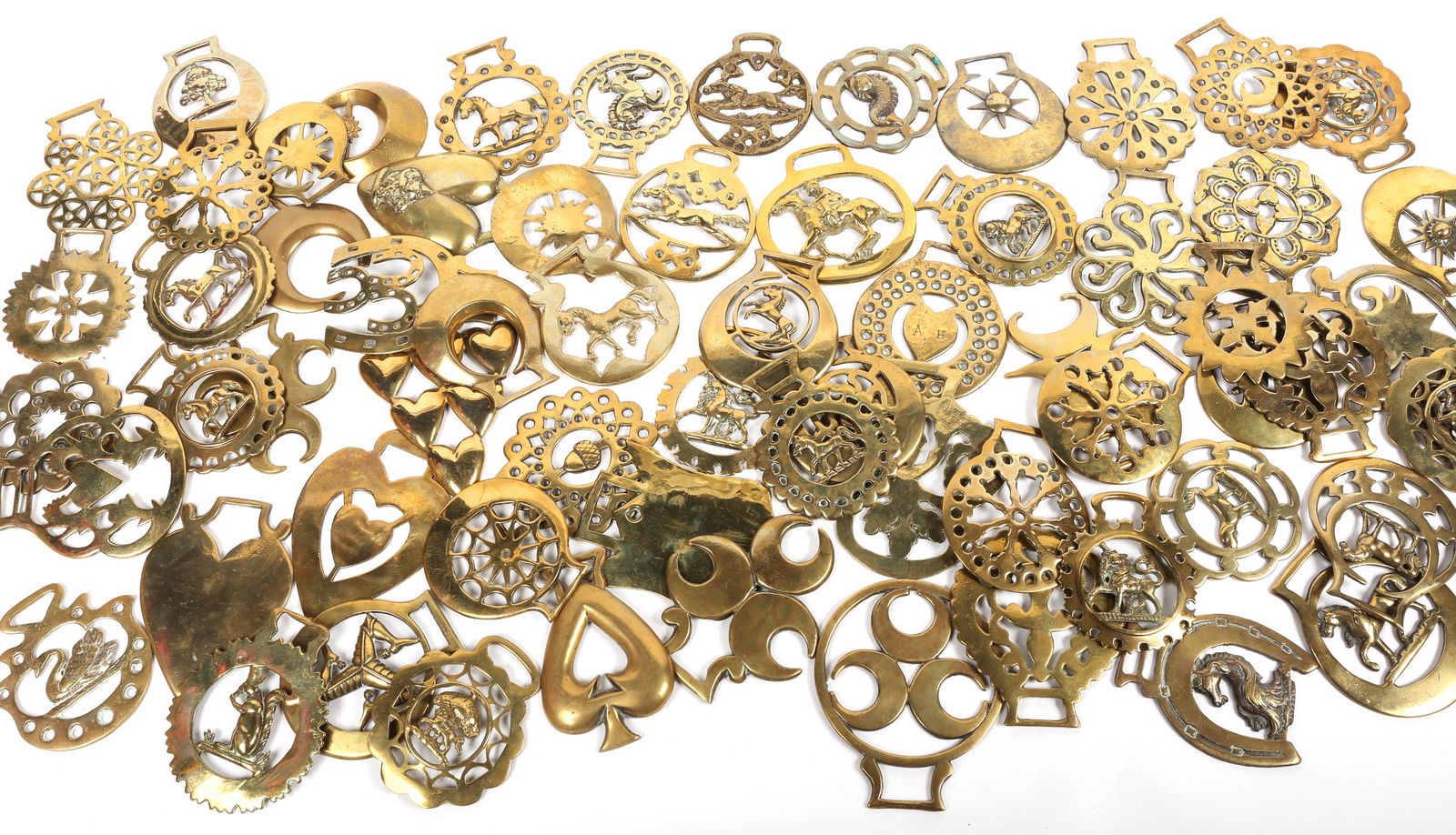 LATE 19TH & 20TH C. HORSE BRASSES LOT OF 150+ (1 of 7)