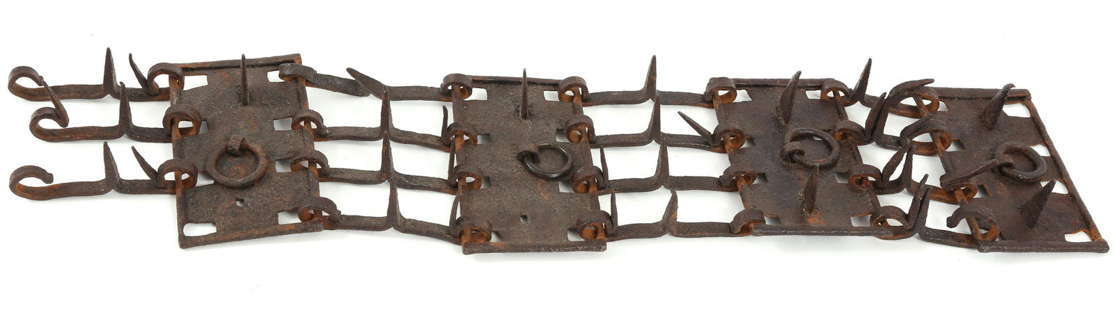19th C. WROUGHT IRON WILD BOAR HUNTING DOG COLLAR (1 of 7)