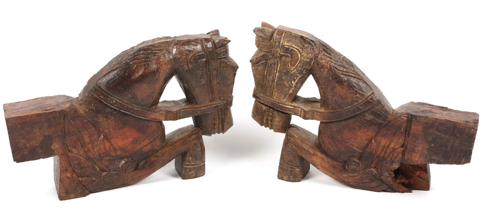 FIRGURAL WOODEN HORSE BOOKEND PAIR (1 of 4)