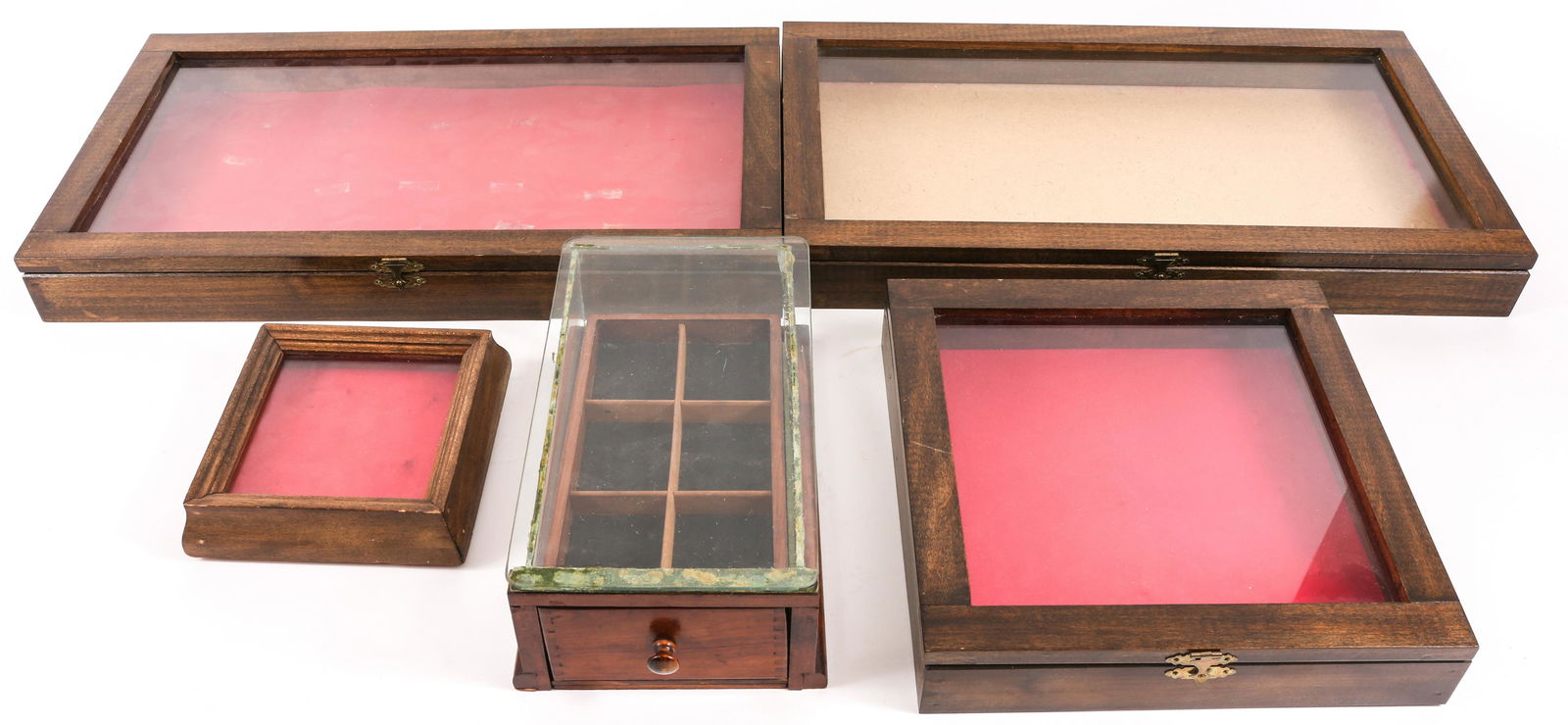 WOOD FRAMED DISPLAY CASE LOT OF 5 (1 of 7)