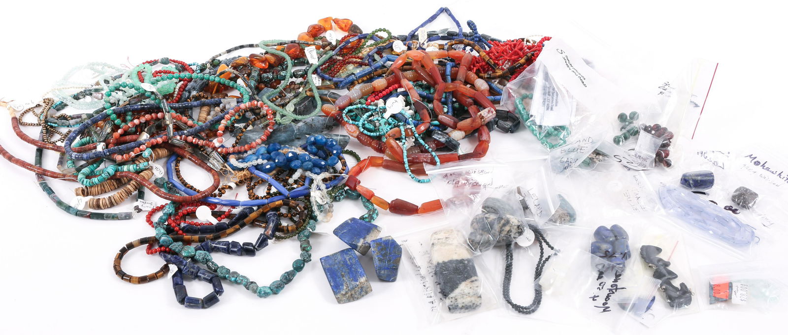 MIXED SEMI-PRECIOUS STONE BEADS & LOOSE STONES (1 of 6)