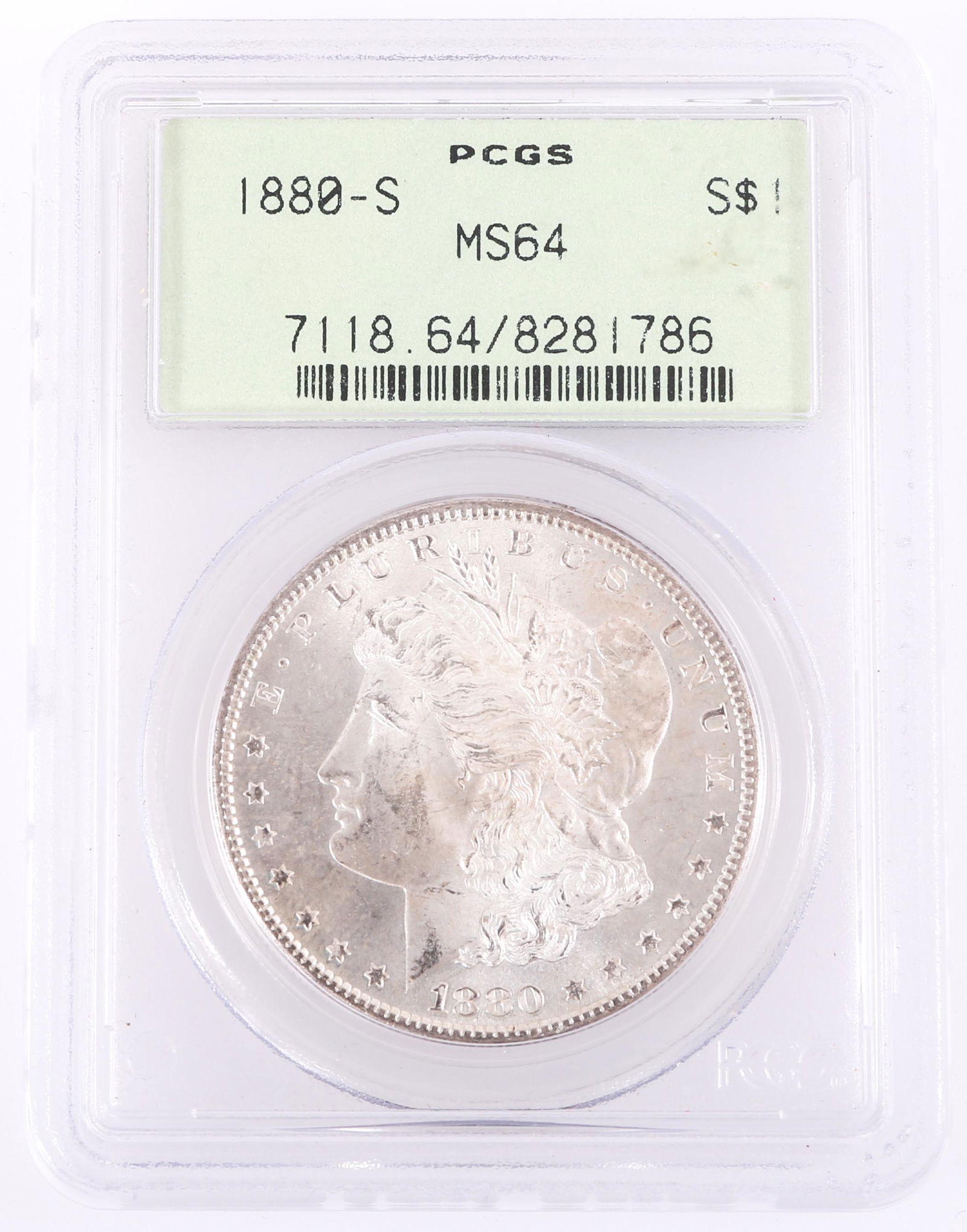 1880 S MORGAN SILVER DOLLAR PCGS GRADED MS64 OGH (1 of 2)