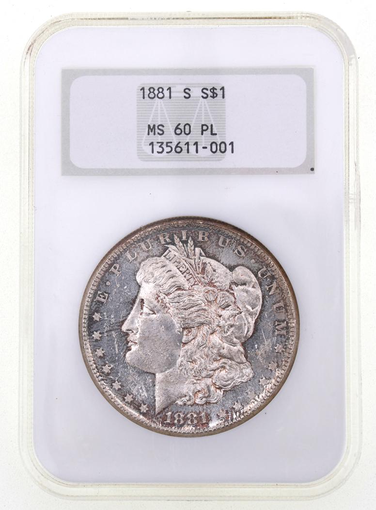 1881 S MORGAN SILVER DOLLAR NGC GRADED MS60 (1 of 2)