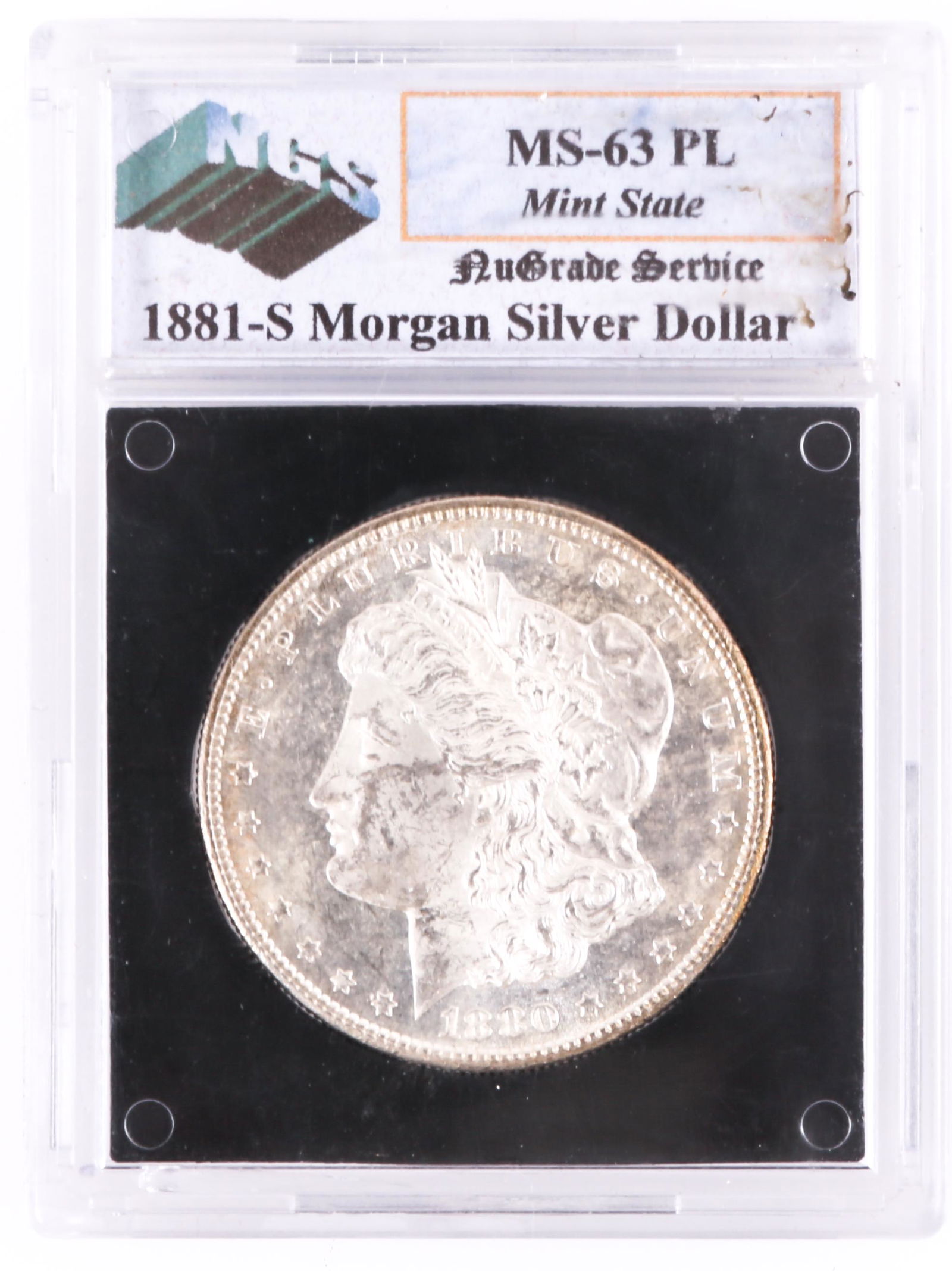 1881 S MORGAN SILVER DOLLAR NUGRADE MS63 PL (1 of 2)