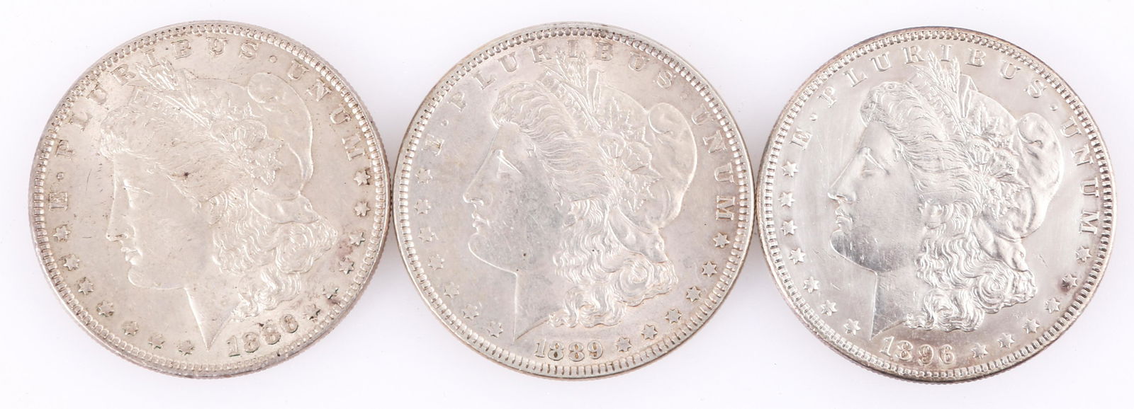 U.S. MORGAN SILVER DOLLARS 1886-1896 LOT OF 3 (1 of 2)