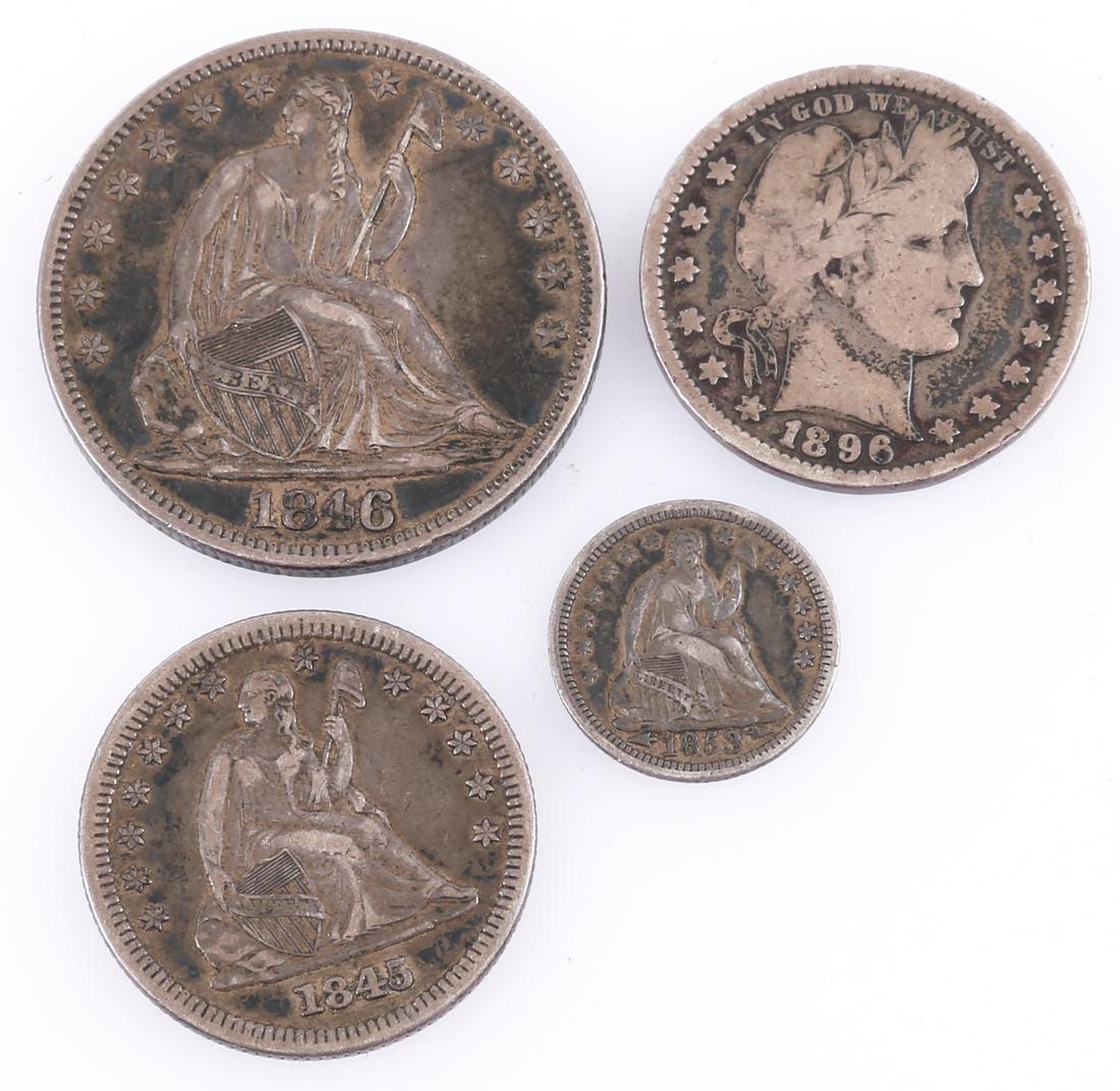 U.S. 90% SILVER HALF DOLLAR, QUARTERS, & HALF DIME (1 of 2)