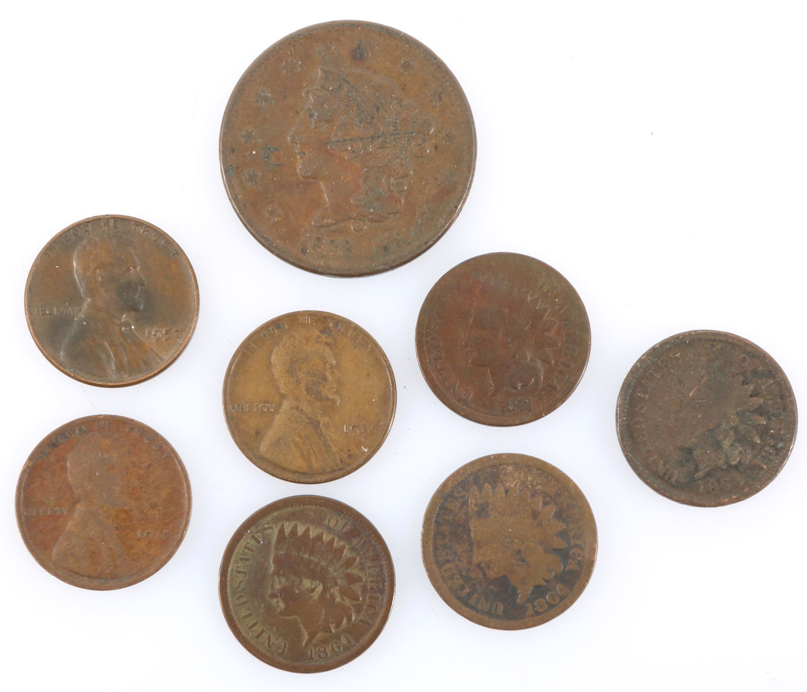 U.S. ONE CENT COLLECTION 1839-1957 LARGE CENT TO WHEAT (1 of 4)