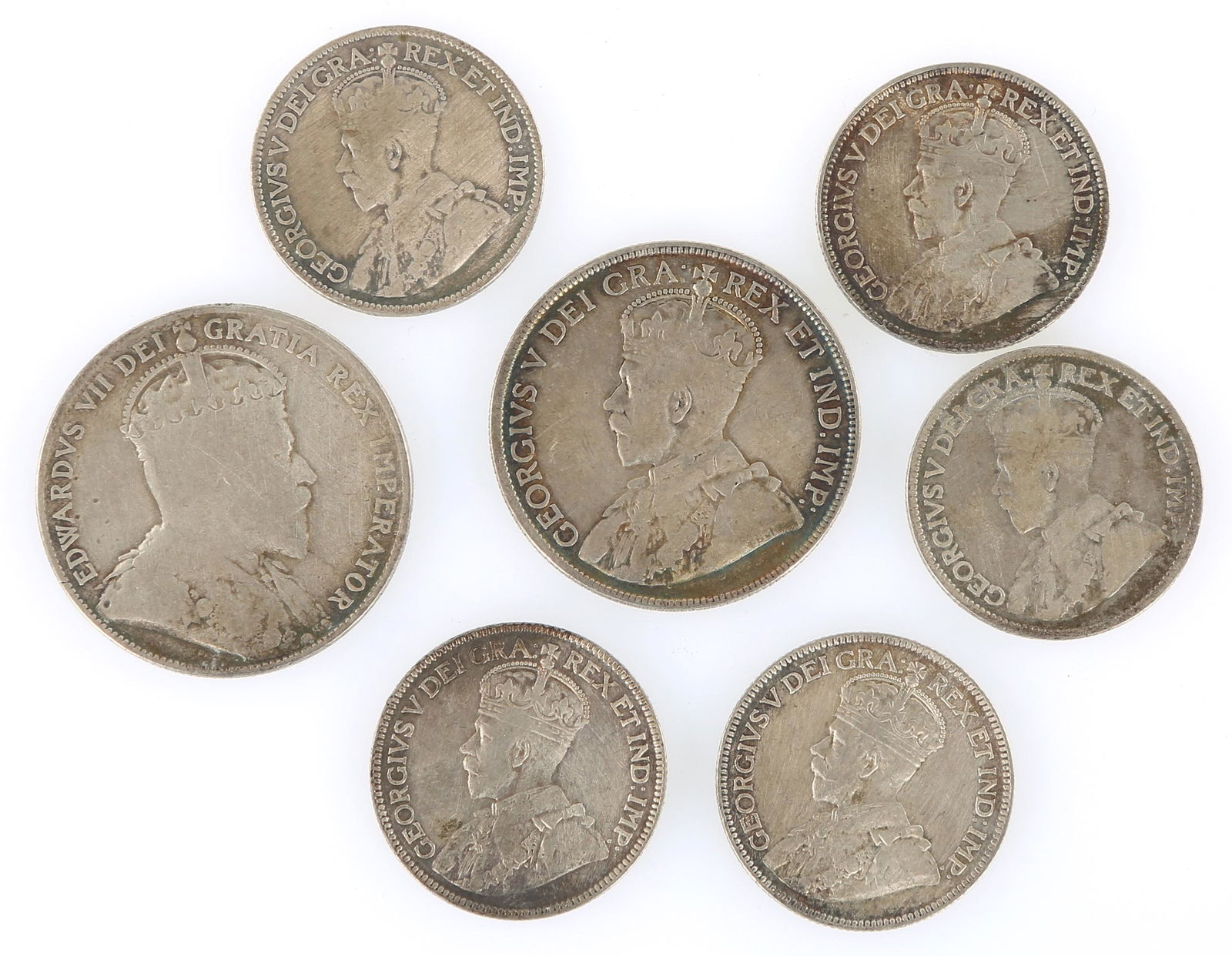 1904-1919 CANADA 50 & 25 CENT .925 SILVER COINS (1 of 2)