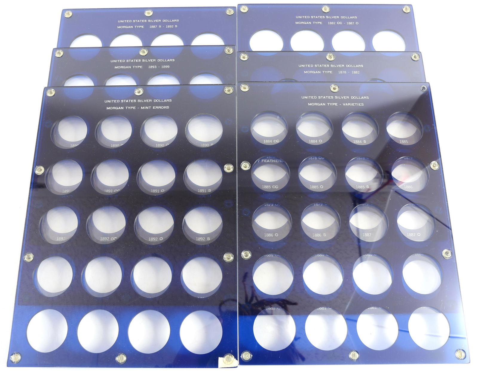 EMPTY ACRYLIC SILVER DOLLAR COIN HOLDERS - LOT OF 6 (1 of 5)