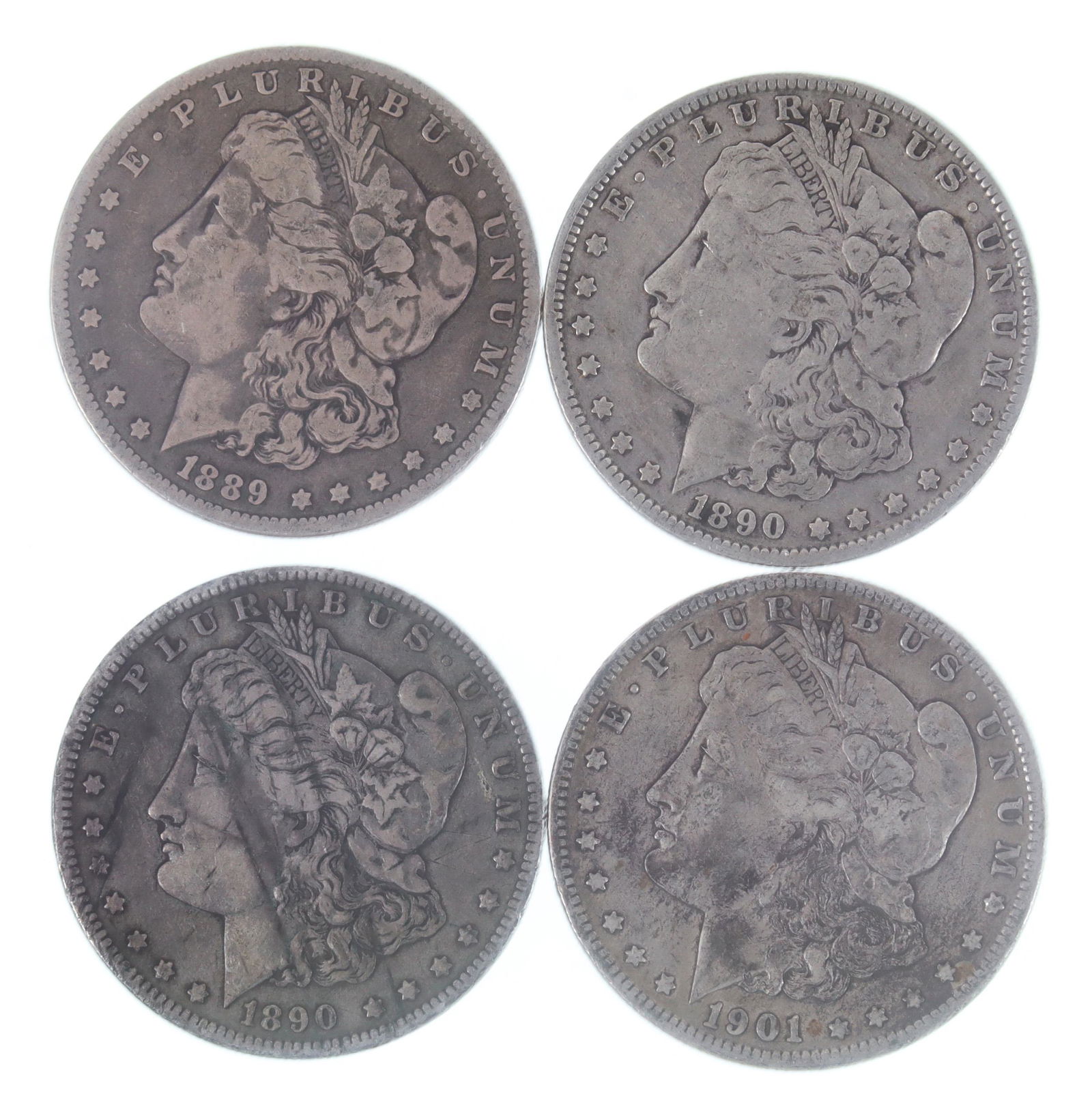 1889-O, 1890-O, 1901-O US MORGAN SILVER DOLLAR COINS (1 of 2)