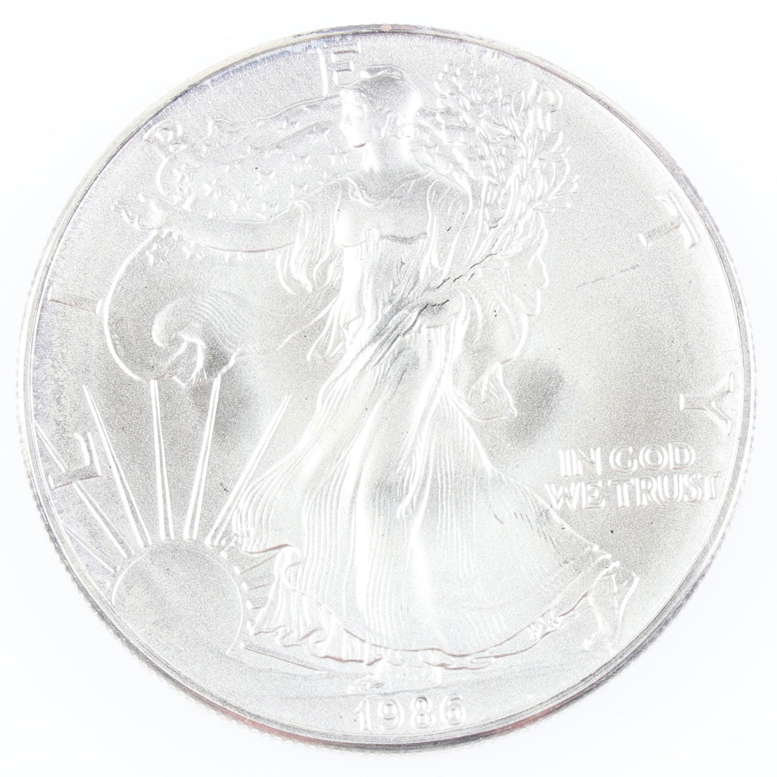 1986 AMERICAN FINE SILVER EAGLE 1 OZ DOLLAR COIN (1 of 2)