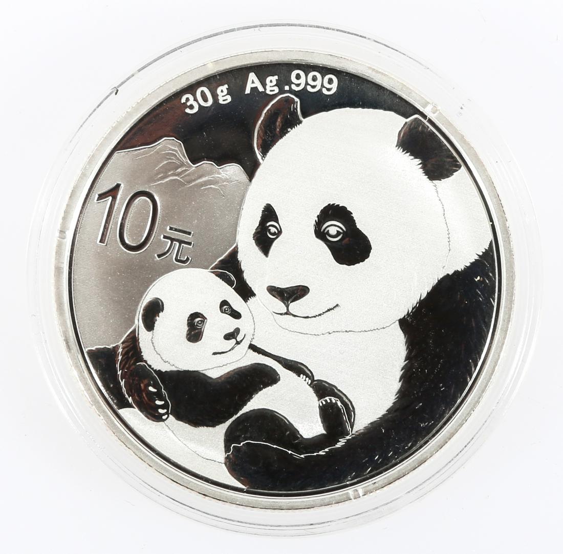 2019 CHINESE .999 FINE SILVER PANDA 10 YUAN COIN (1 of 2)