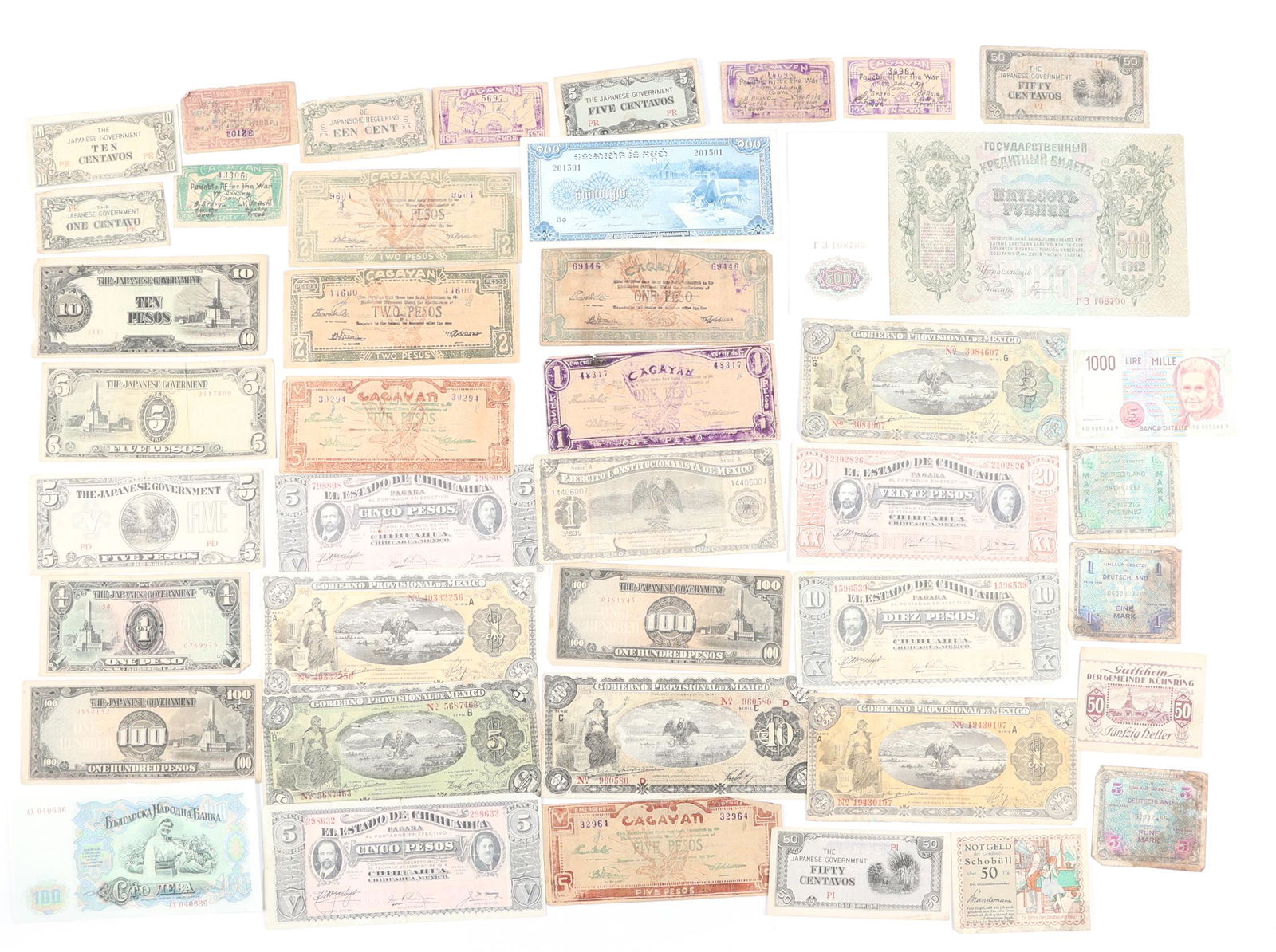 EARLY 20TH C. INTERNATIONAL CURRENCY NOTES (1 of 10)