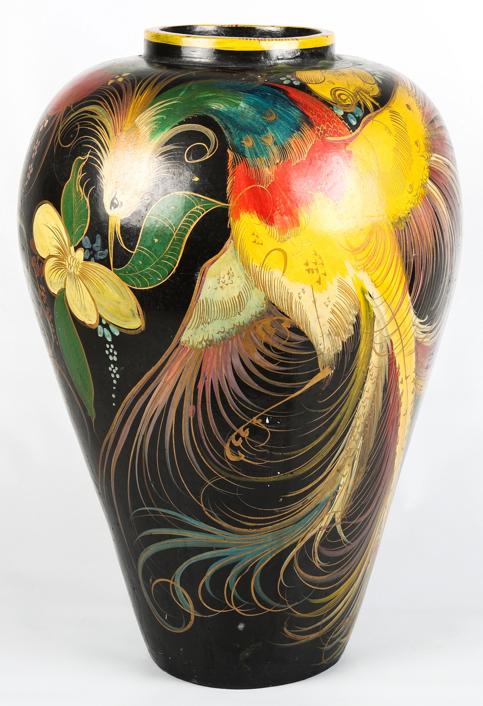 1930'S LARGE MEXICAN TONALA POTTERY VASE (1 of 10)