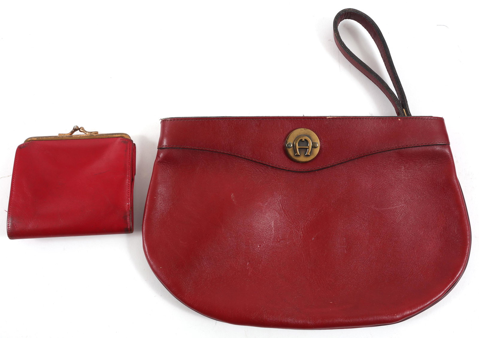 ETIENNE AIGNER & PRINCESS GARDNER RED LEATHER HANDBAGS (1 of 4)