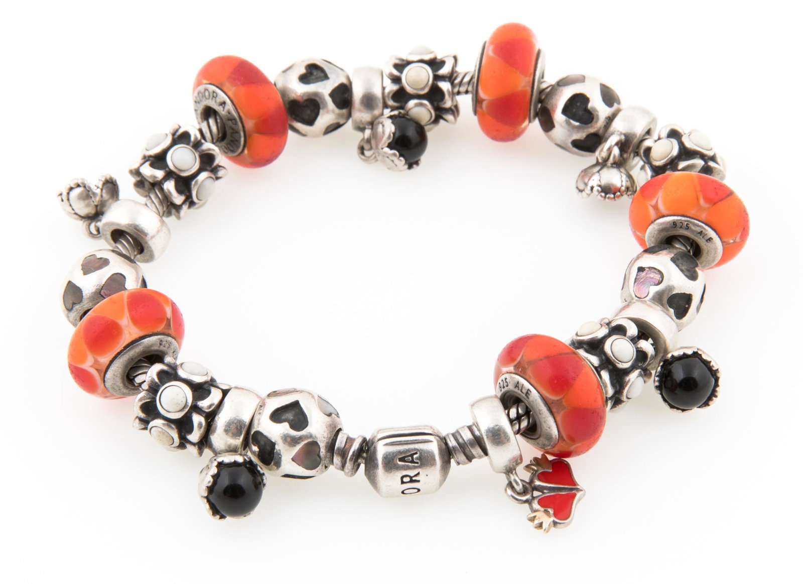 PANDORA STERLING SILVER BRACELET WITH 21 CHARMS (1 of 4)