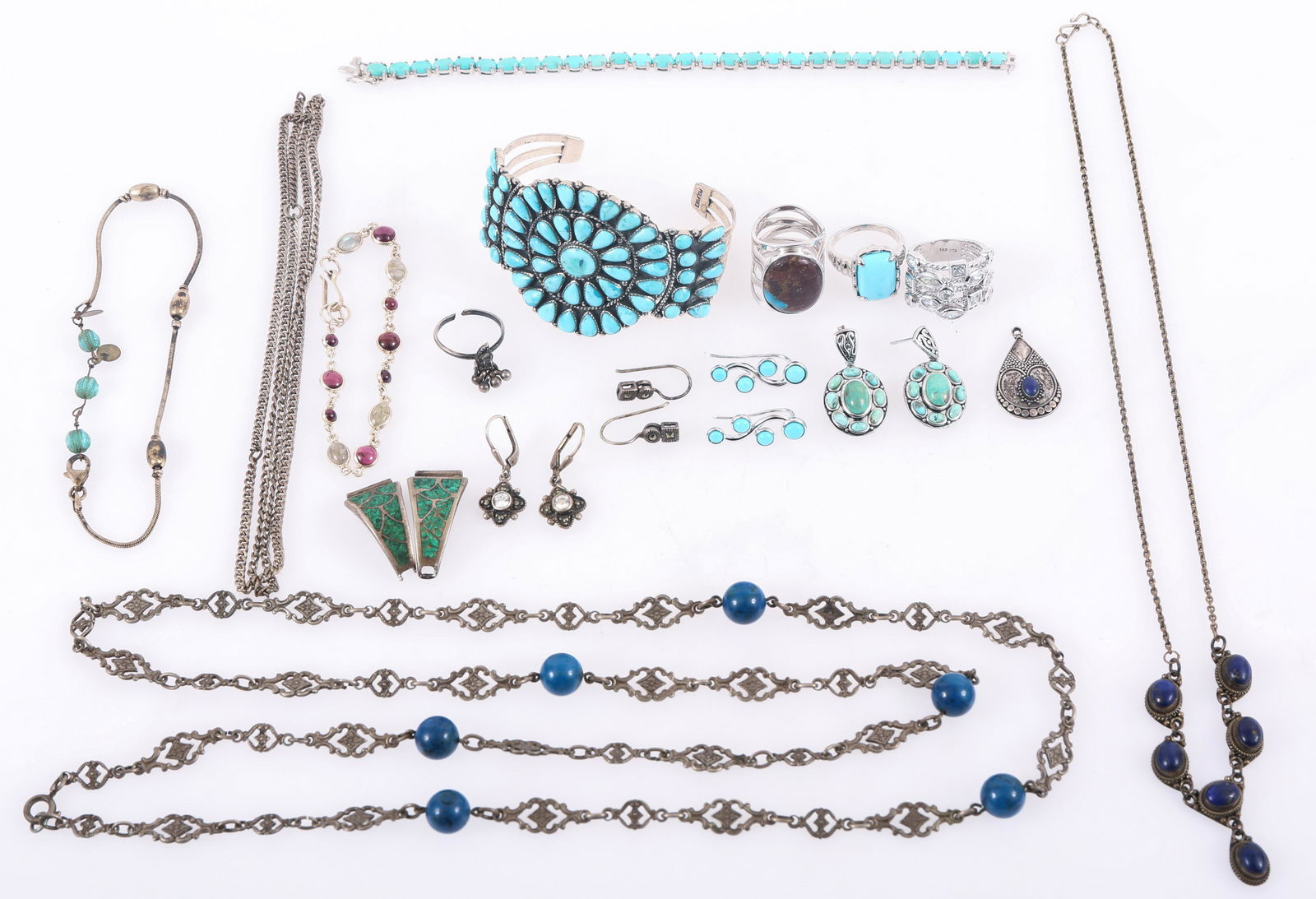 STERLING SILVER JEWELRY - NECKLACES, RINGS, BRACELETS (1 of 7)