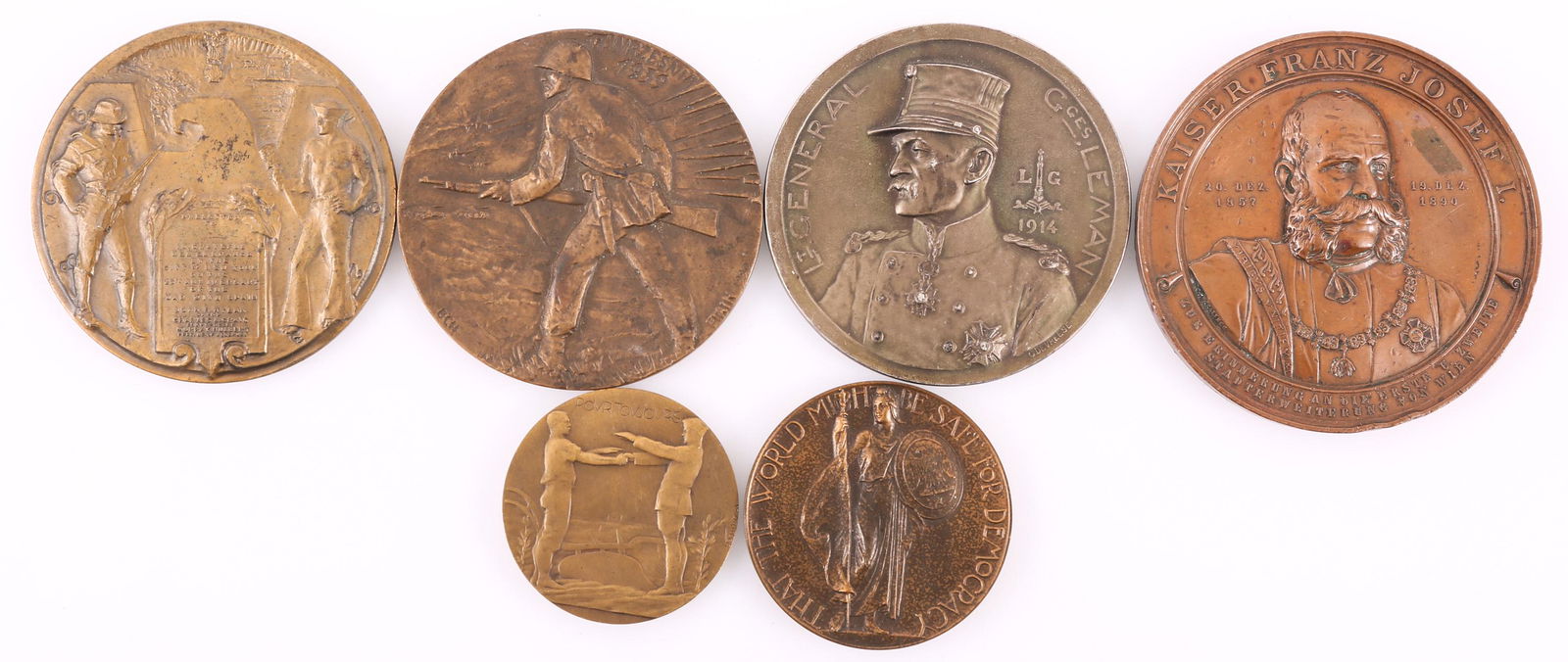 INTERNAT'L MILITARY MEDALLIONS SPANISH-AMERICAN TO WWI (1 of 4)