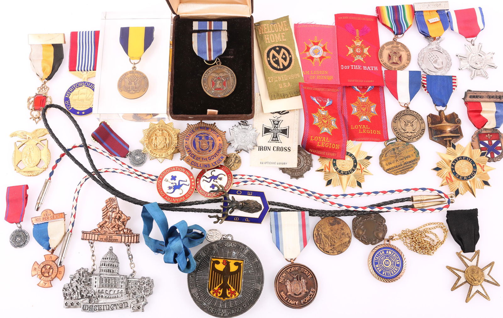 US MILITARY & FRATERNAL MEDALS, BADGES, & BOLOS (1 of 10)