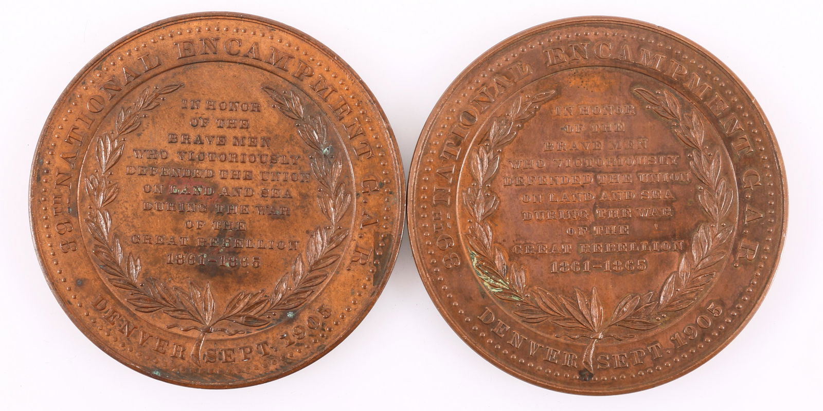 1905 GRAND ARMY OF THE REPUBLIC PIKE'S PEAK MEDALLIONS (1 of 2)
