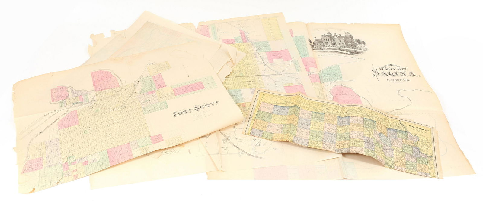 LATE 19TH & EARLY 20TH C. KANSAS MAPS LOT OF 6 (1 of 7)