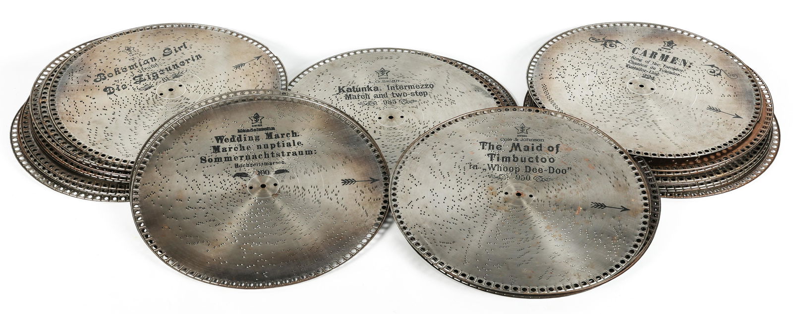 19TH & 20TH C. MUSIC BOX 15.5"  DISCS (1 of 2)
