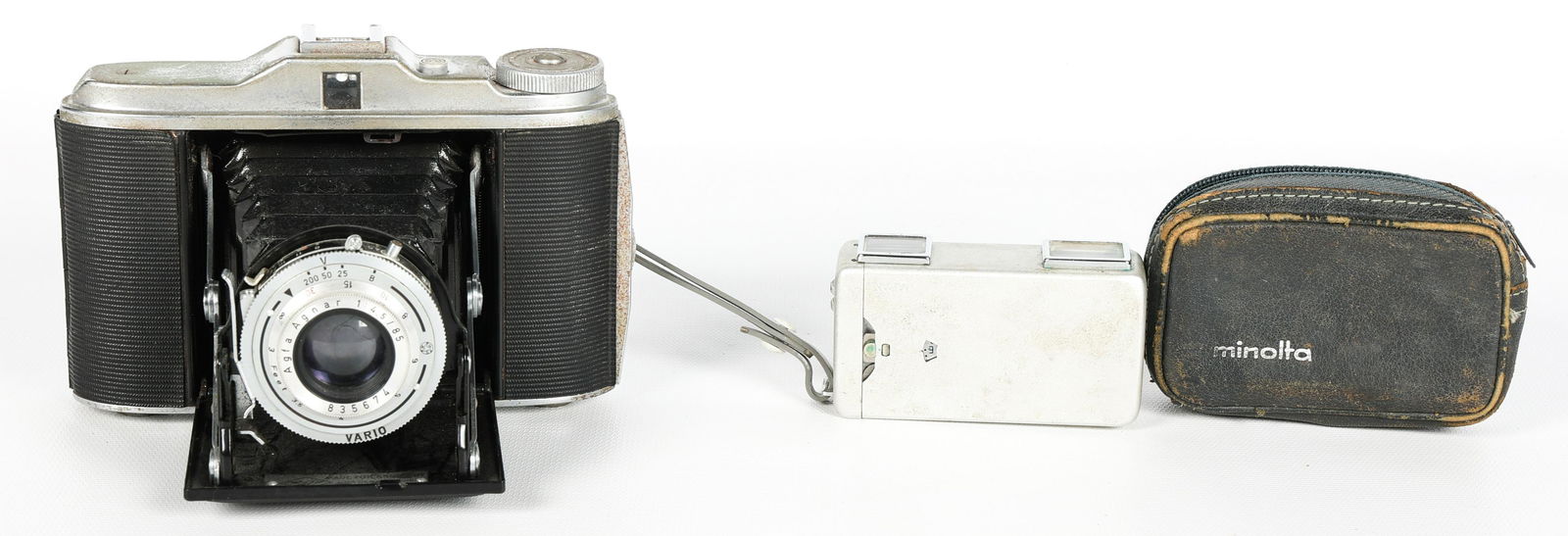 CAMERAS - ANSCO SPEEDEX 4.5 & MINOLTA 16 SPY CAMERA (1 of 5)