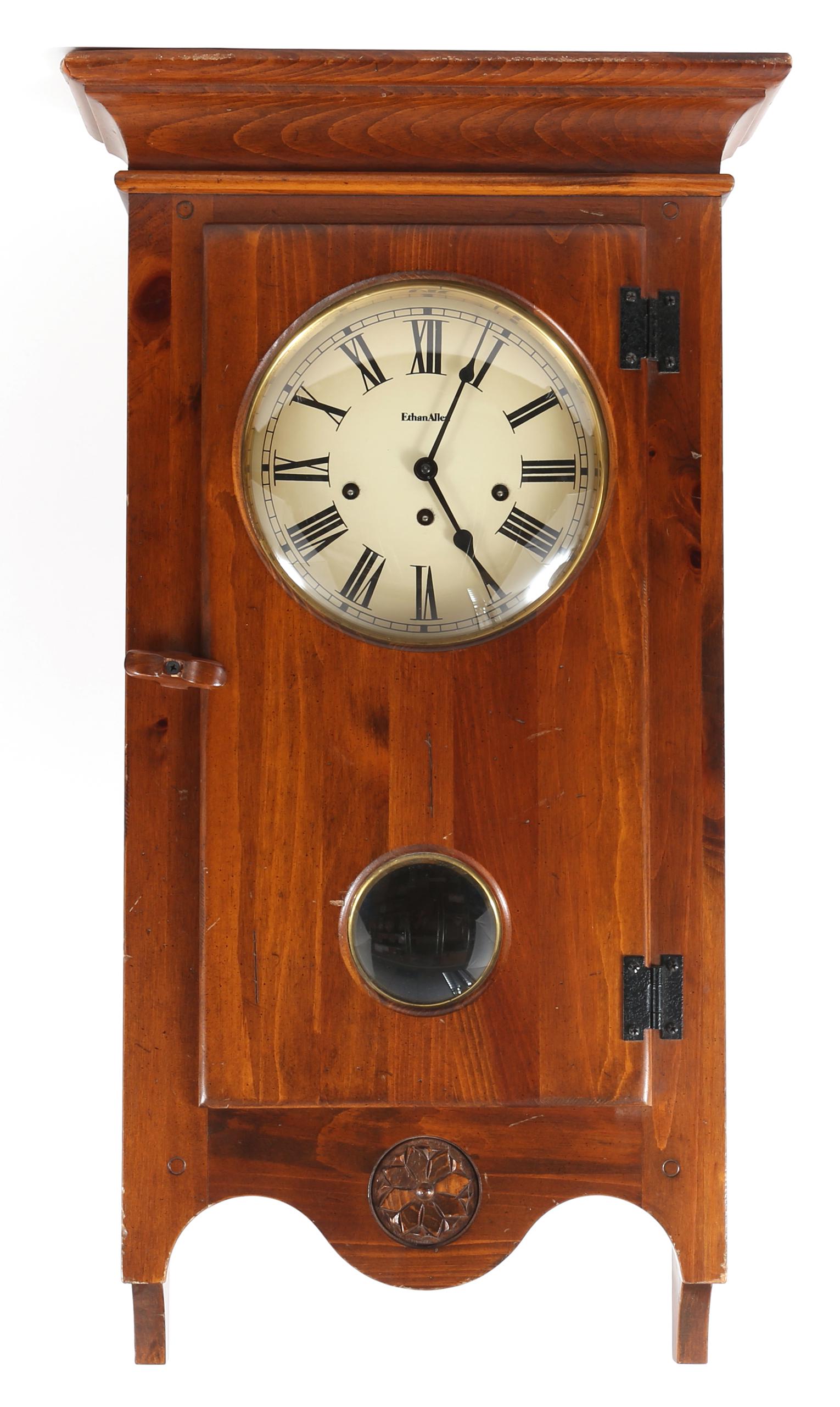 20TH C. ETHAN ALLEN COUNTRY WALL CHIME CLOCK (1 of 5)