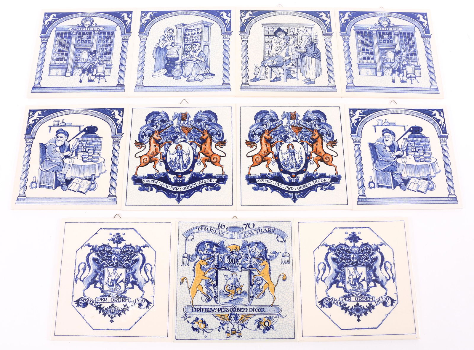 BURROUGHS WELLCOME REPLICA DELFT PILL TILES (1 of 13)