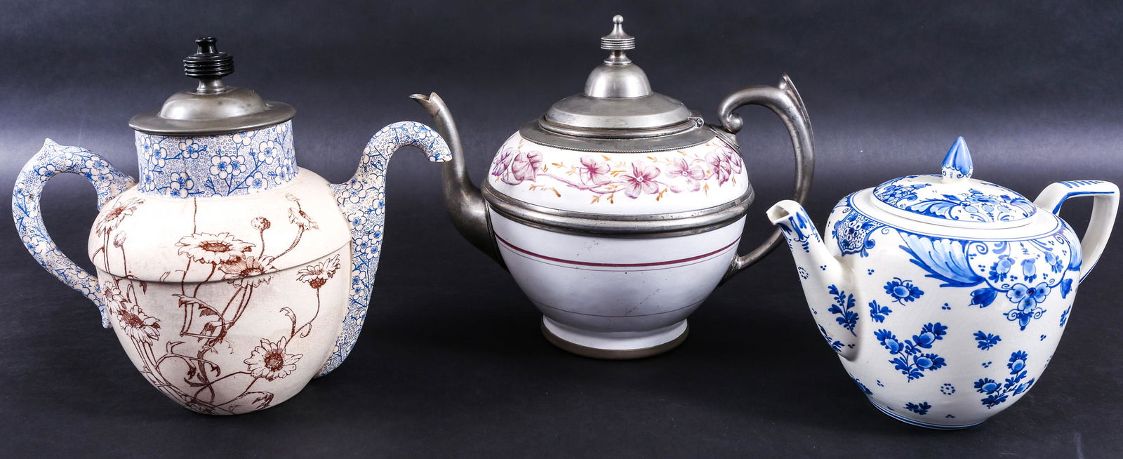 LATE 19TH & 20TH C. TEAPOTS - LOT OF 3 (1 of 7)
