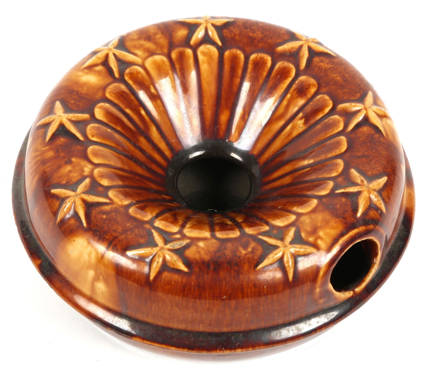 20TH CENTURY BROWN GLAZED SPITTOON (1 of 2)