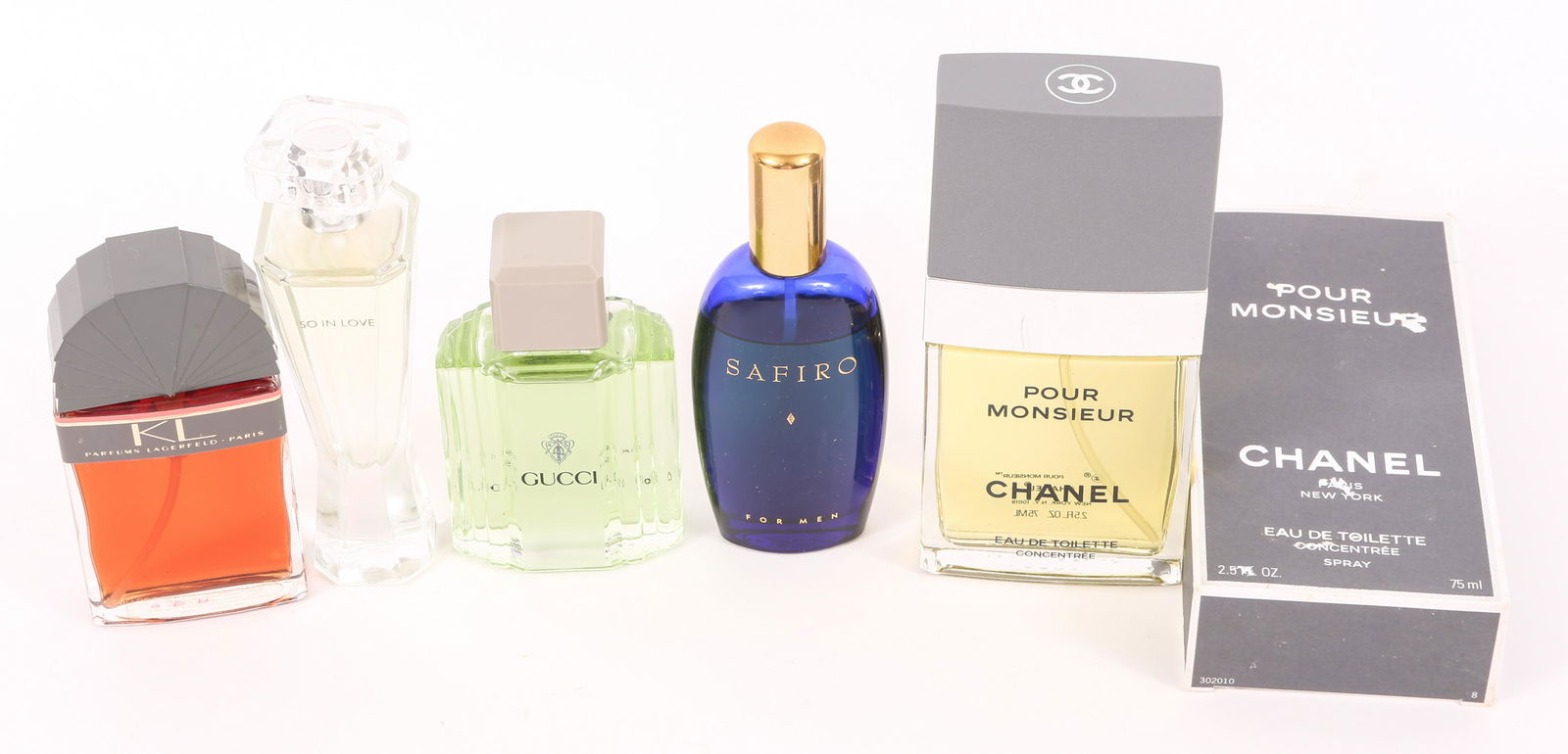 DESIGNER FRAGRANCES - GUCCI, CHANEL, KL AND MORE: DESIGNER FRAGRANCES - GUCCI, CHANEL, KL AND MORE Lot of designer fragrances. Includes: Nobile by Gucci Pour Monsieur by Chanel Safiro for men KL by 