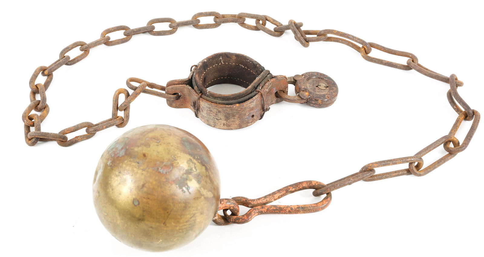 EARLY 20TH C. BALL AND CHAIN (1 of 5)