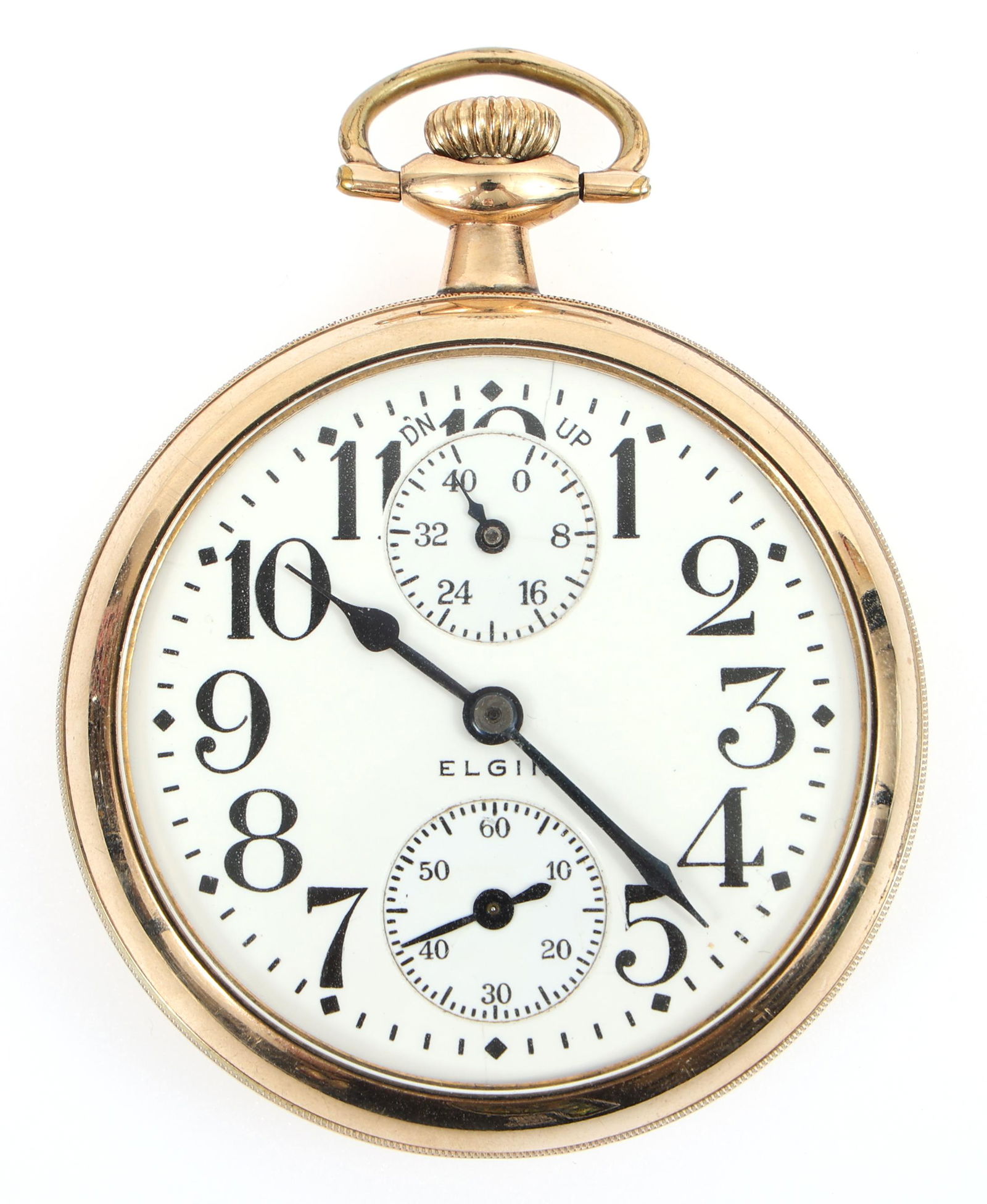 20TH C. ELGIN FATHER TIME GOLD FILLED CASE POCKET WATCH (1 of 4)