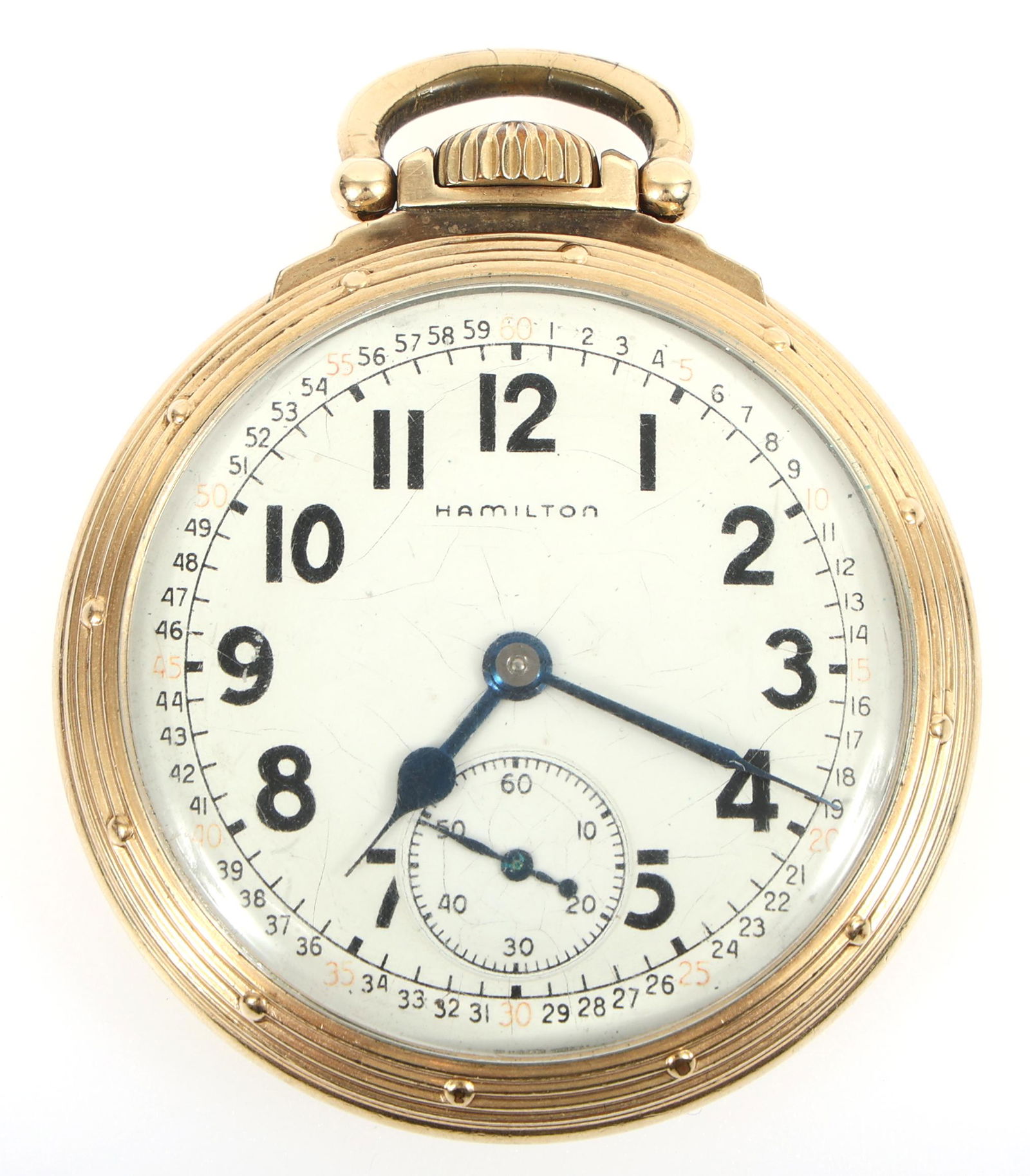 20TH C. HAMILTON RAILROAD GOLD FILLED CASE POCKET WATCH (1 of 5)