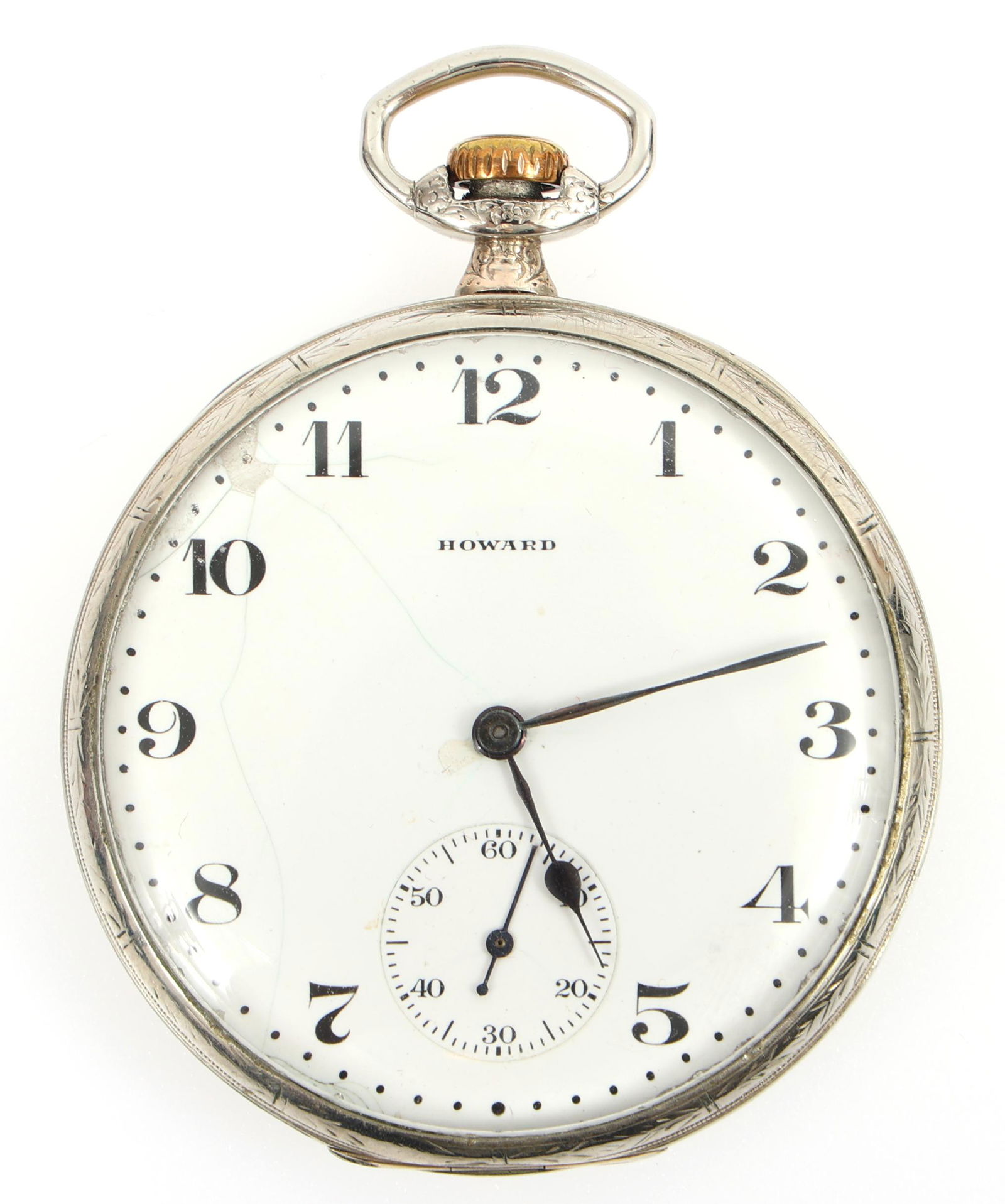 20TH C. HOWARD WHITE GOLD FILLED CASE POCKET WATCH (1 of 7)