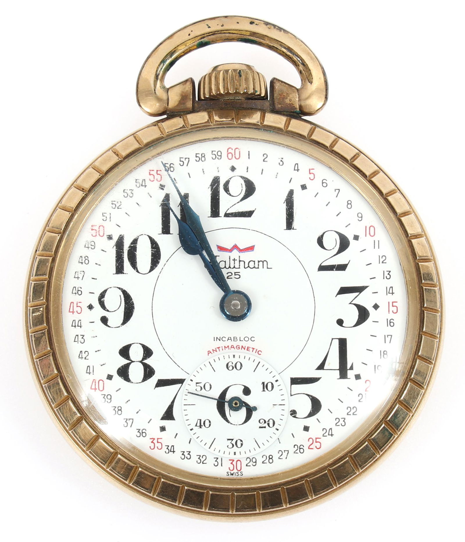 20TH C. WALTHAM 25 INCABLOC ROLLED GOLD POCKET WATCH (1 of 4)