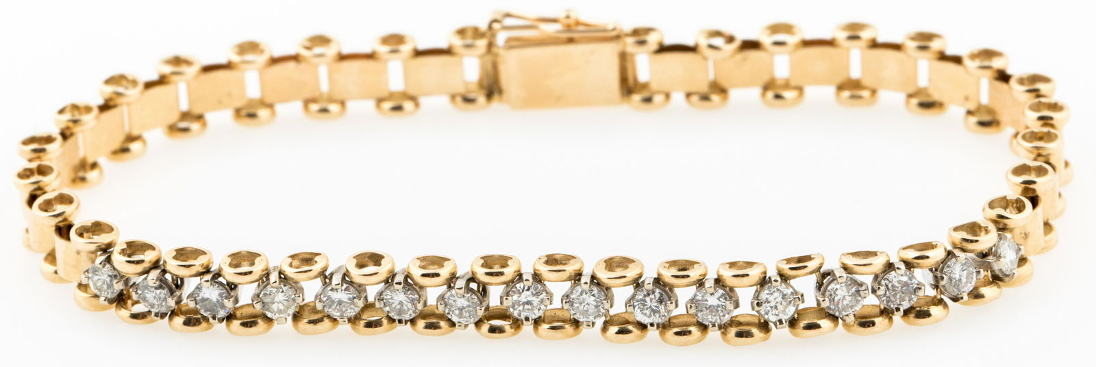 14K YELLOW GOLD DIAMOND BRACELET (1 of 5)