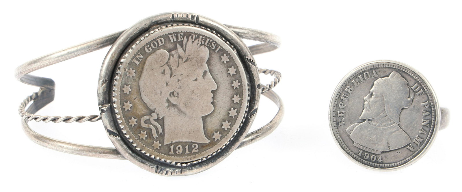 SILVER COIN JEWELRY - BRACELET & RING (1 of 8)