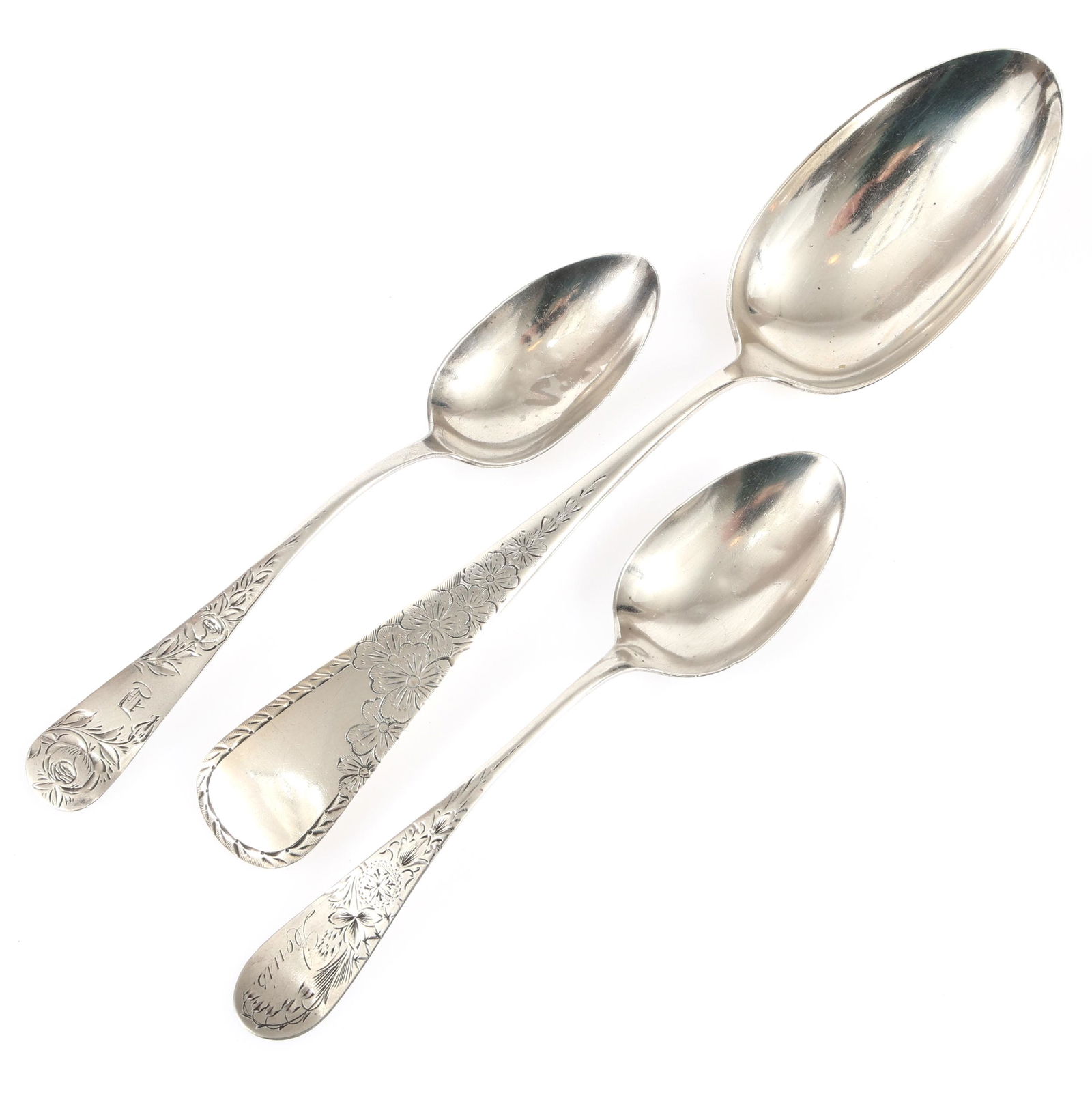 19TH C. GORHAM STERLING SILVER SERVING & TEA SPOONS (1 of 3)