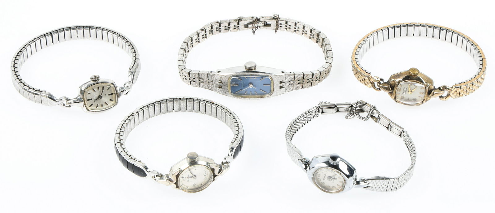 WOMEN'S MANUAL WRISTWATCHES - GOLD TONE & SILVER TONE: WOMEN'S MANUAL WRISTWATCHES - GOLD TONE & SILVER TONE Women's manual wristwatches, includes: Bulova Gruen Benrus Seiko